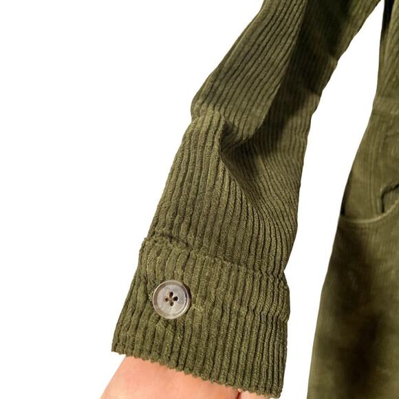 Reformation Jeans Front Zip Carolina Corduroy Jumpsuit Size 0 Army Green - Picture 6 of 10